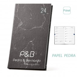 Agenda personalizada papel pedra