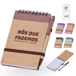 Bloco de notas A6 Ecológico com Caneta personalizado para brindes05064