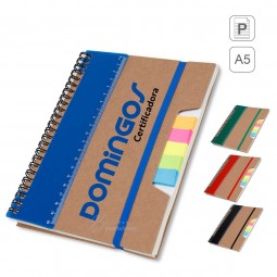 Caderno com régua e autocolantes personalizado para brindes