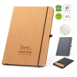Caderno capa couro reciclado personalizado para brindes Matisse 93087
