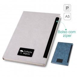 Caderno capa dura com bolso e zíper cad260