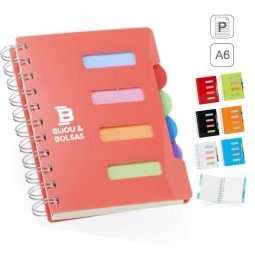 mini caderno A6 pautado wire-o com capa e 4 divisorias personalizado para brindes 05043