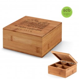 Caixa de bambu para chás personalizada para brindes hibiscus 93978