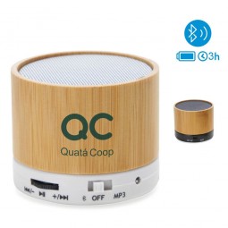 caixa de som bambu Bluetooth personalizada