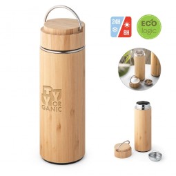 garrafa squeeze bambu e inox personalizada para brindes 94239