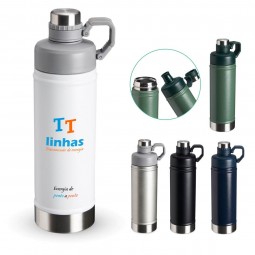 Garrafa Térmica inox 700ml com bocal e alça de transporte personalizada para brindes 018679l