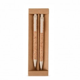 Kit ecológico caneta e lapiseira cortiça 06083