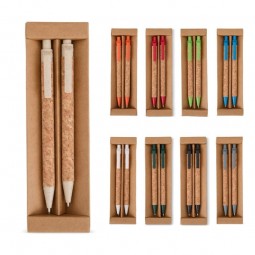 Kit ecológico caneta e lapiseira cortiça 06083