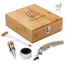 kit vinho estojo de bambu personalizado para brindes.