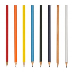 Lápis resinado colorido de grafite preto e guarnição prateada.