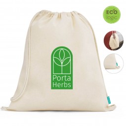 Saco tipo mochila 100% algodão orgânico personalizado para brindes 