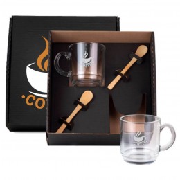 Kit Canecas Com Colheres 4 Peças KT-9039F