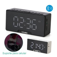 Caixa de Som Bluetooth despertador 04065